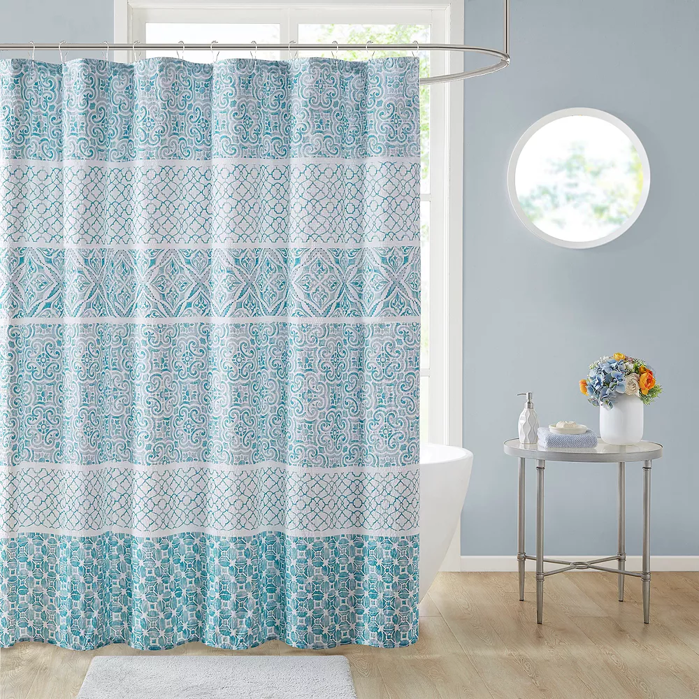 Madison Park Bree Seersucker Printed Shower Curtain - Image 2