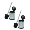 Bath Bliss 2 Pack Self Closing Lid Toilet Brush And Holder