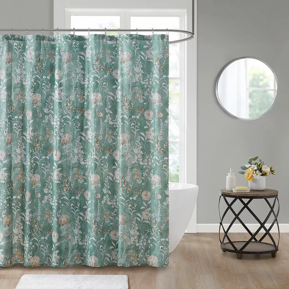 Madison Park Mirabella Seersucker Printed Shower Curtain - Image 2