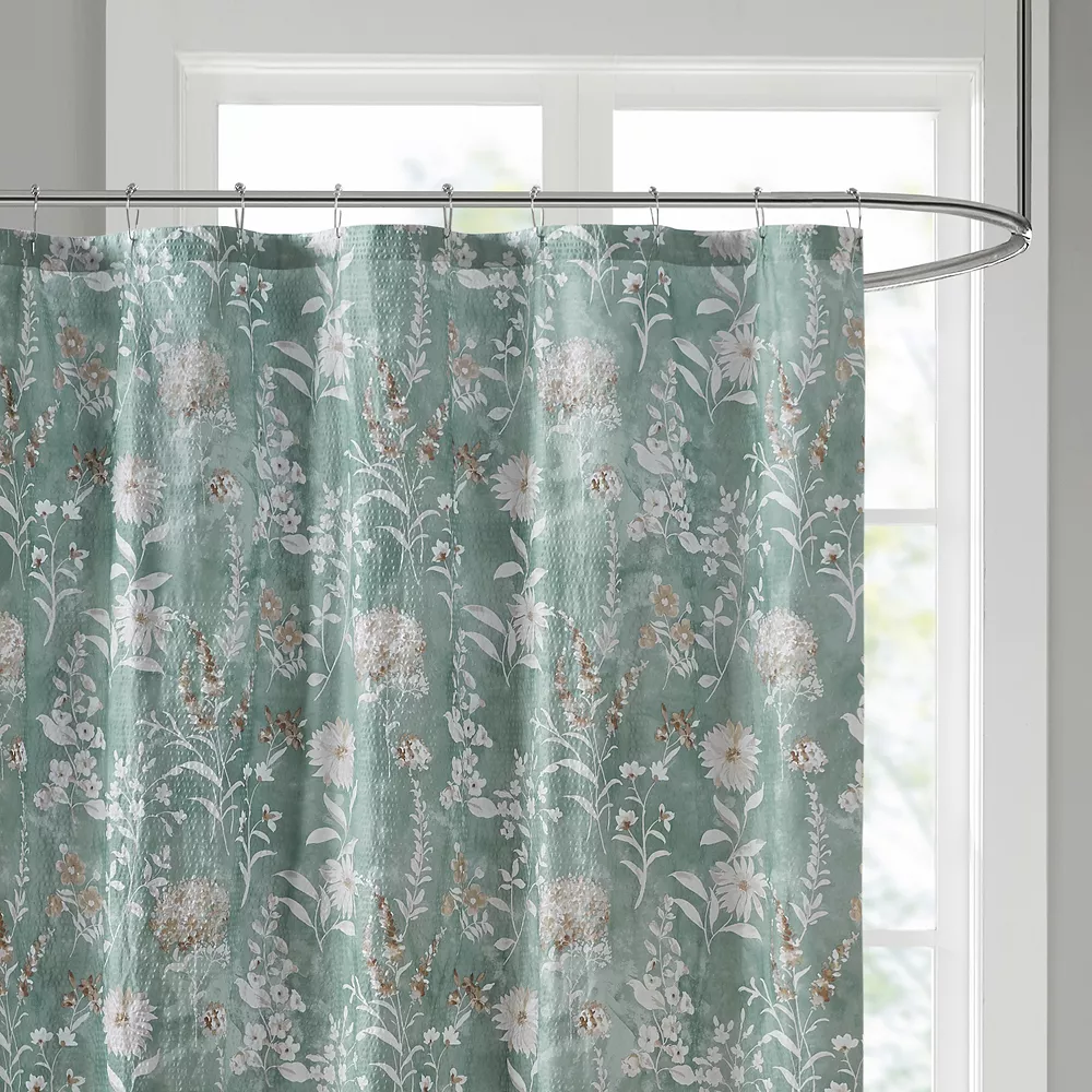Madison Park Mirabella Seersucker Printed Shower Curtain - Image 3