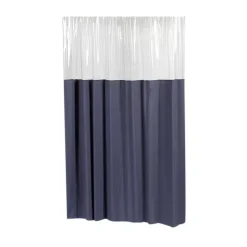 Carnation Home Fashions Window Vinyl Shower Curtain, Slate