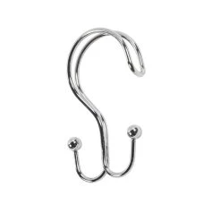 Carnation Home Fashions Double Shower Curtain Hook, Chrome