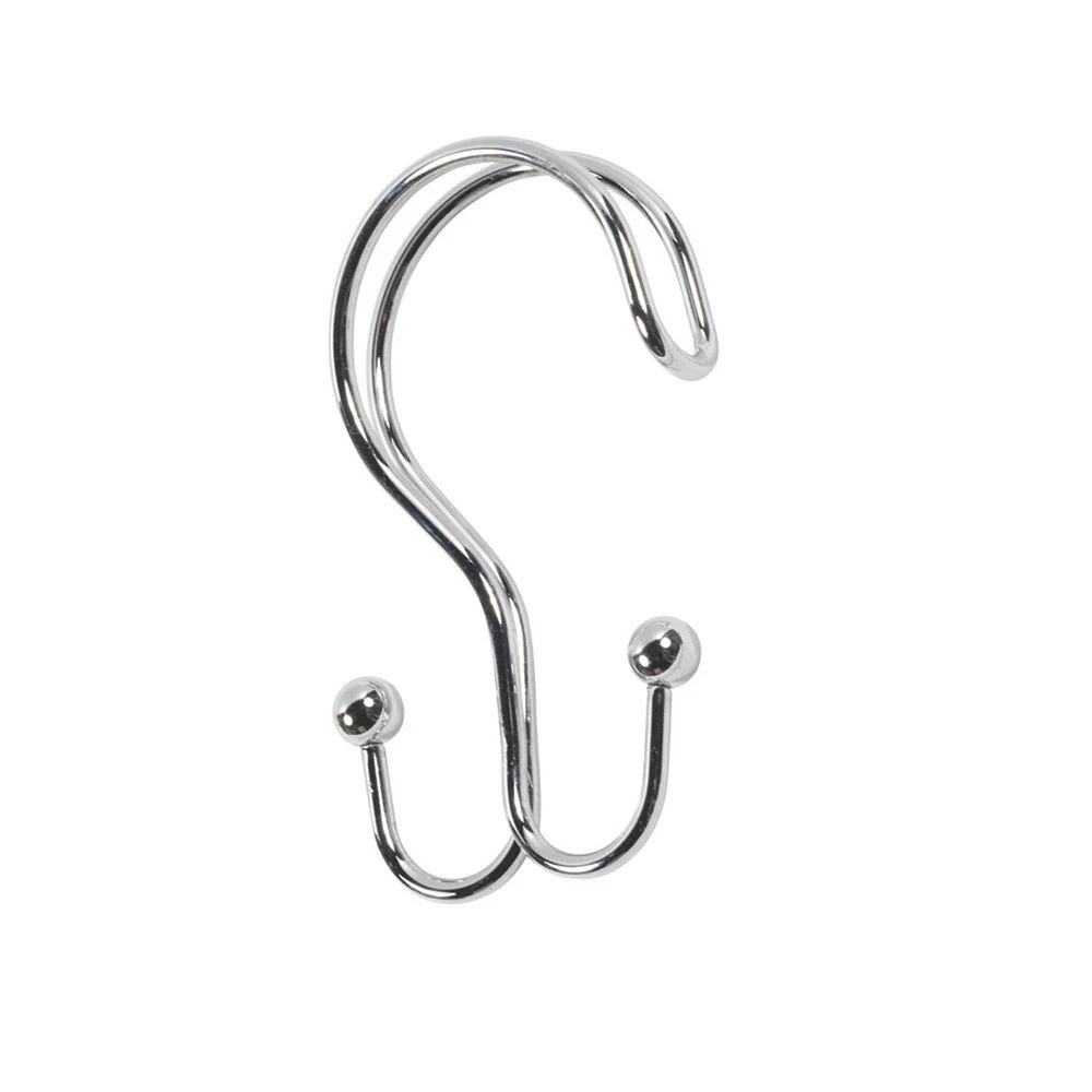 Carnation Home Fashions Double Shower Curtain Hook, Chrome