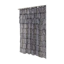 Carnation Home Fashions Carmen Polyester Shower Curtain, Zebra Print