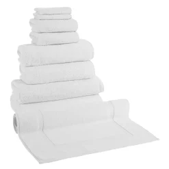 Classic Turkish Towels Genuine Cotton Soft Absorbent Arsenal 9 Piece Set With 2 Bath Towels, 2 Bath Sheets, 2 Hand Towels, 2 Washcloths, And A Bath Mat
