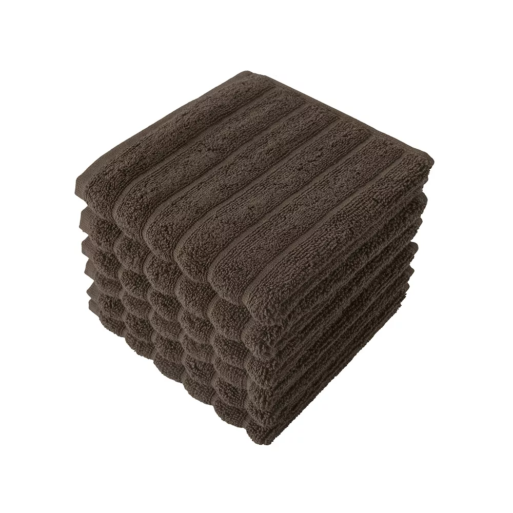 Classic Turkish Towels Genuine Cotton Soft Absorbent Brampton Washcloths 13x13 6 Piece Set - Image 4