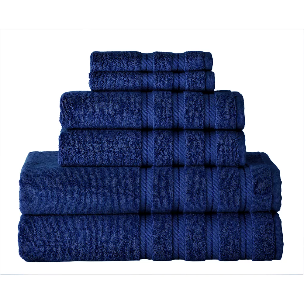 Classic Turkish Towels Genuine Cotton Soft Absorbent Lubbock 6 Piece Set With 2 Bath Towels, 2 Hand Towels, 2 Washcloths - Image 2