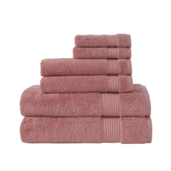 Classic Turkish Towels Genuine Cotton Soft Absorbent Amadeus 6 Piece Set, 2 Bath Towels, 2 Hand Towels, 2 Washcloths