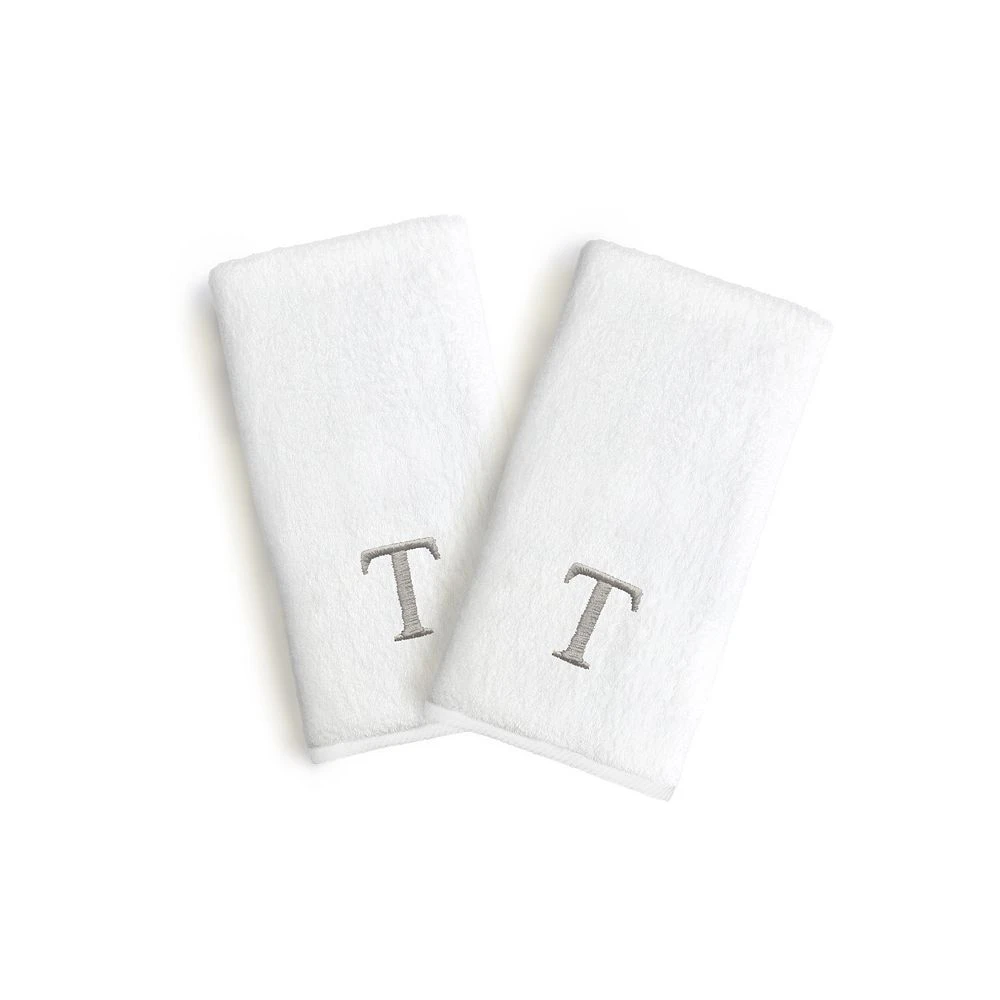 Linum Home Textiles Monogrammed Luxury Turkish Cotton Novelty Hand Towels 2-pack Set