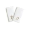 Linum Home Textiles Monogrammed Luxury Turkish Cotton Novelty Hand Towels 2-pack Set