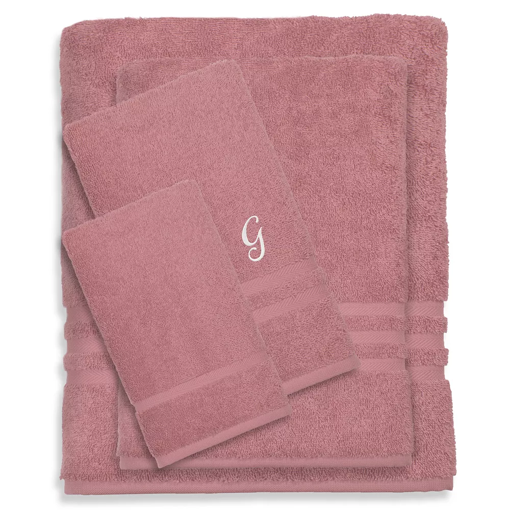 Linum Home Textiles Turkish Cotton Denzi 4-piece Personalized Towel Set