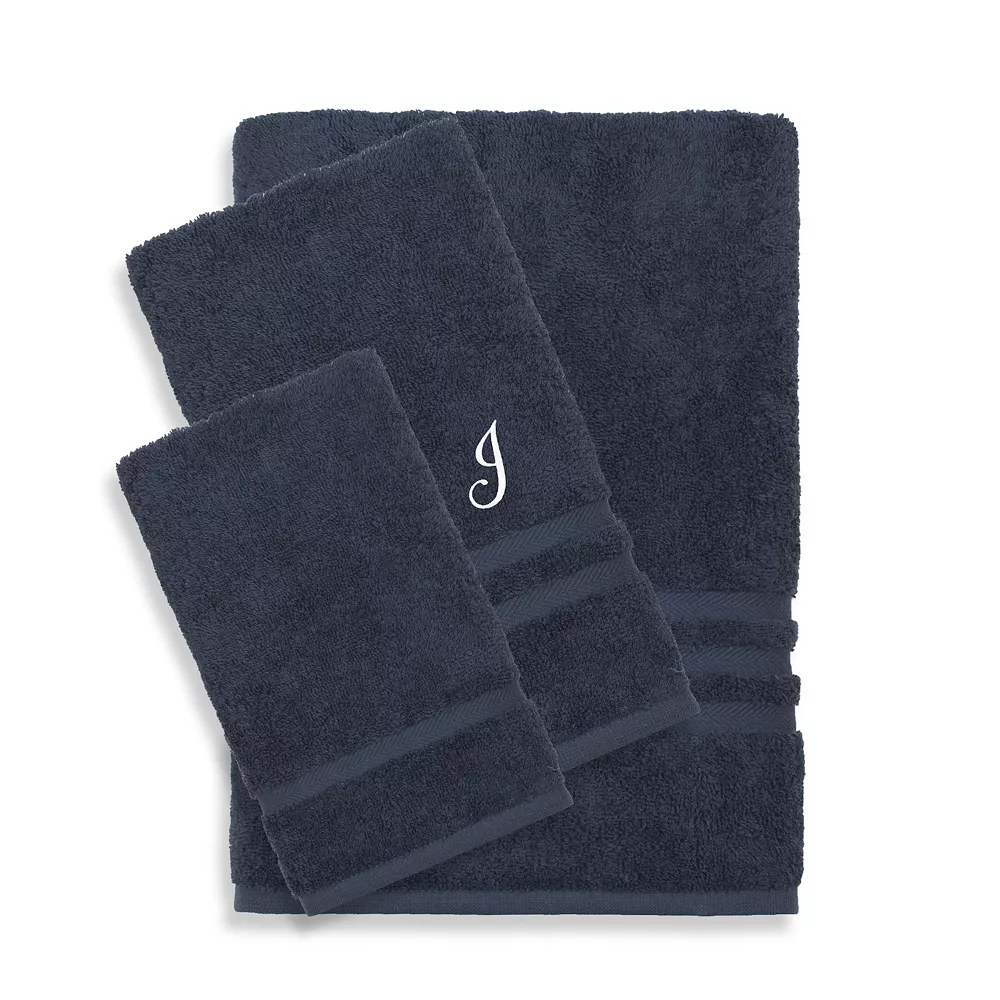 Linum Home Textiles Turkish Cotton Denzi 3-piece Personalized Towel Set
