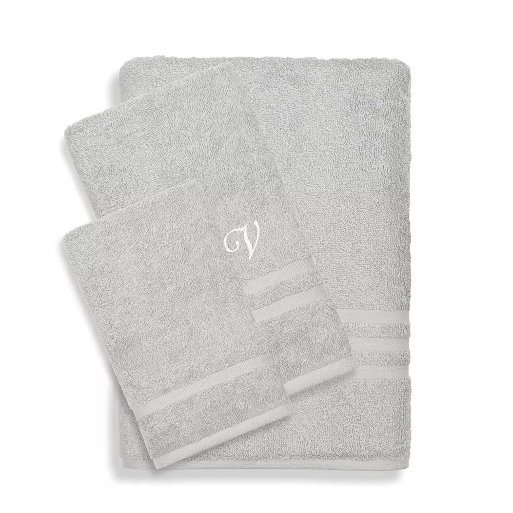 Linum Home Textiles Turkish Cotton Denzi 3-piece Personalized Towel Set