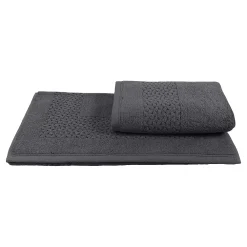 Classic Turkish Towels Genuine Cotton Soft Absorbent Hardwick Jacquard Bath Mat 2 Piece Set