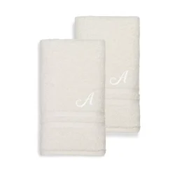 Linum Home Textiles Turkish Cotton Denzi 2-piece Personalized Hand Towel Set