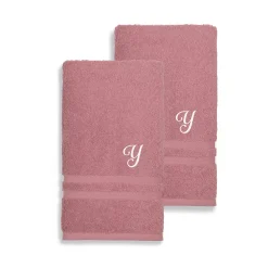Linum Home Textiles Turkish Cotton Denzi 2-piece Personalized Hand Towel Set