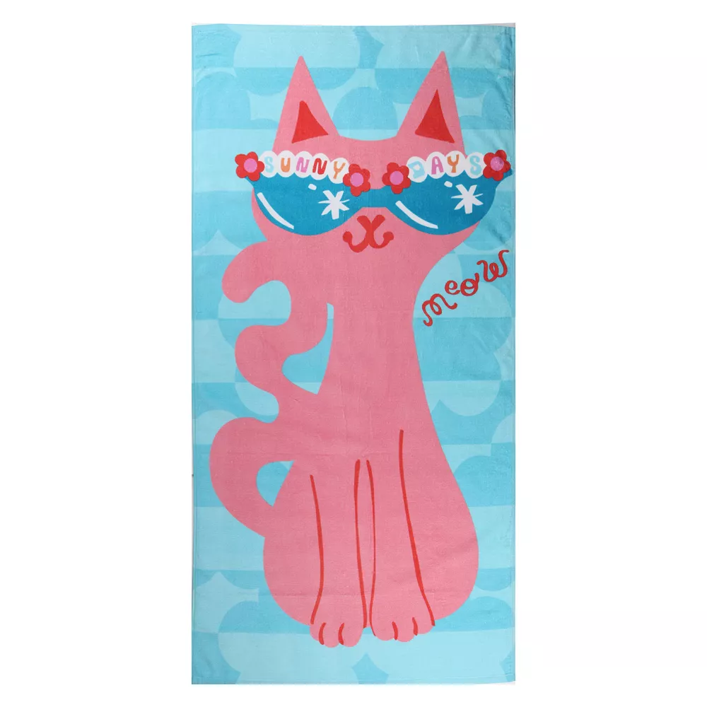 The Big One Kids™ Pink Cat Beach Towel