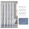 Popular Bath Giovanna 14-piece Microfiber Bath Rug & Shower Curtain Set