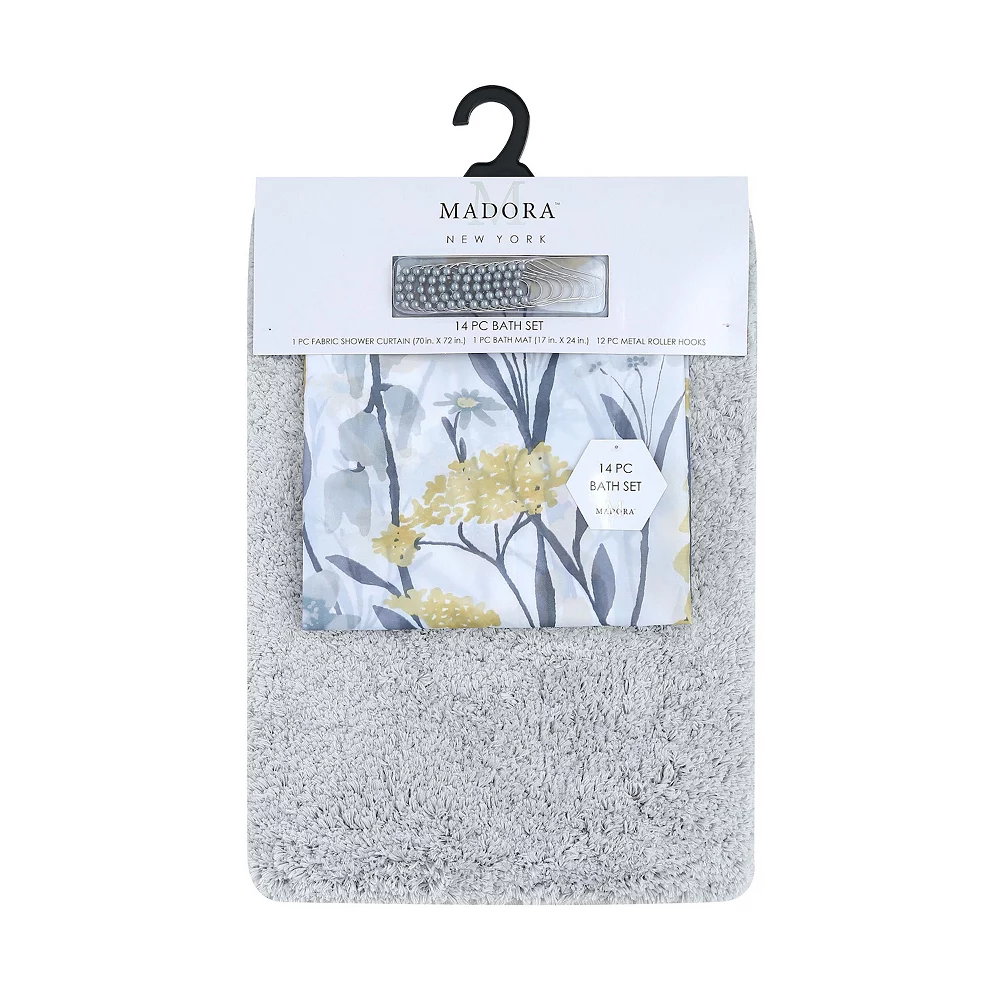 Popular Bath Chelsea 14-piece Microfiber Bath Rug & Shower Curtain Set - Image 3