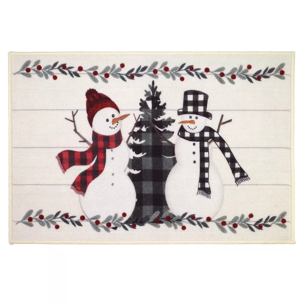 Avanti Rustic Pals Snowmen Bath Rug