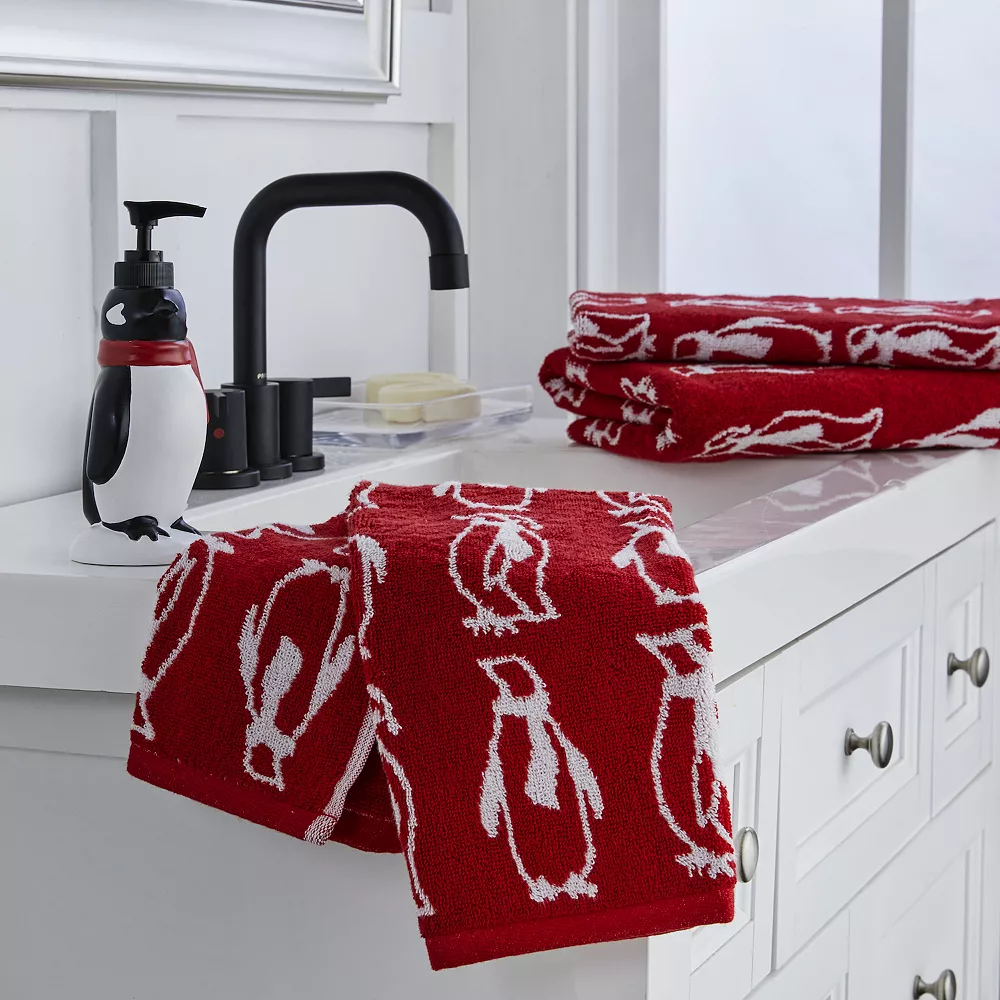 Vern Yip By SKL Home Arctic March Penguin 2-piece Hand Towel Set - Image 2