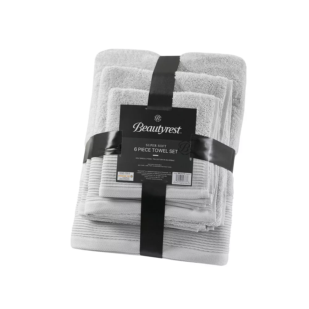 Beautyrest Nuage Luxurious Antimicrobial 6-piece Bath Towel Set - Image 3