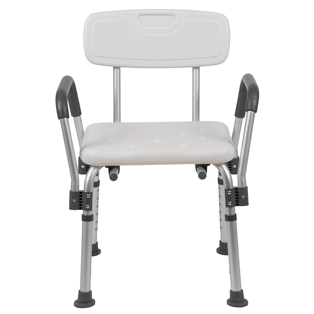 Emma+Oliver Emma And Oliver 300 Lb. Capacity Adjustable White Bath & Shower Chair With Depth Adjustable Back - Image 4