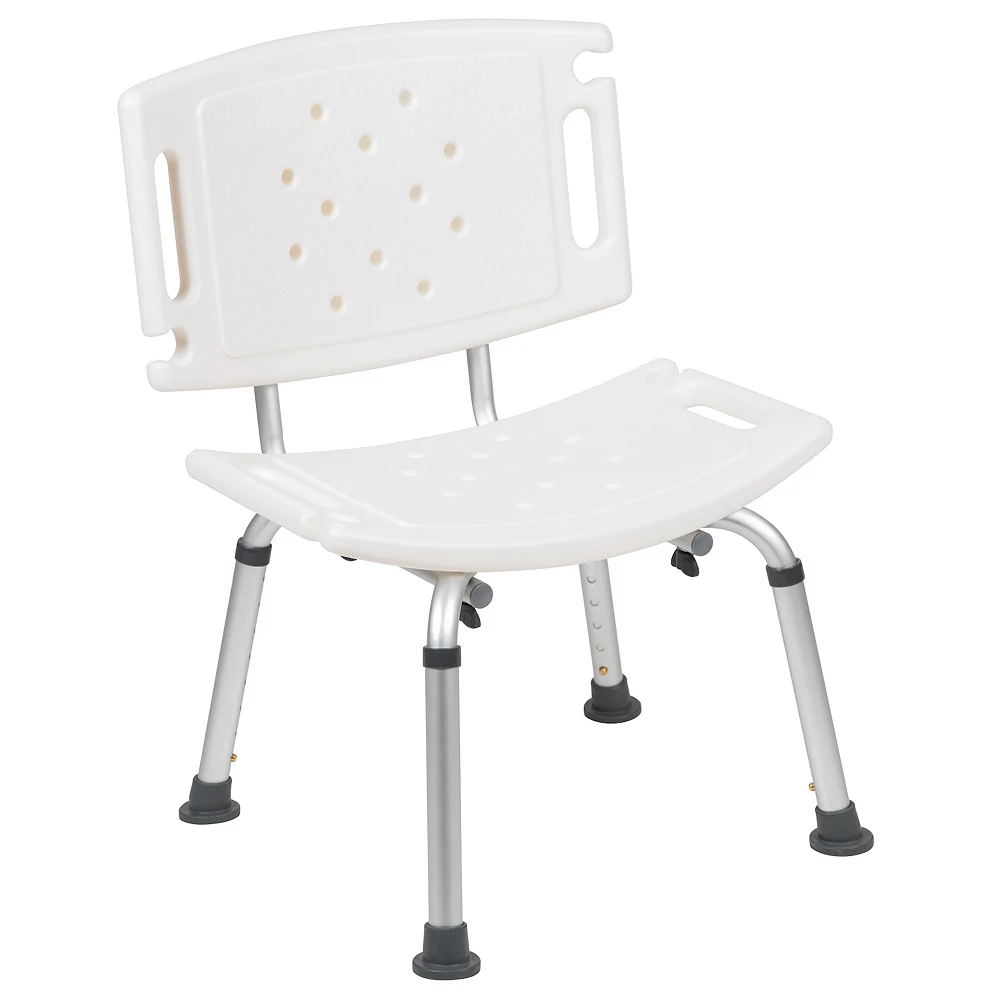 Emma+Oliver Emma And Oliver Tool-Free 300 Lb. Capacity, Adjustable Gray Bath & Shower Chair With Large Back