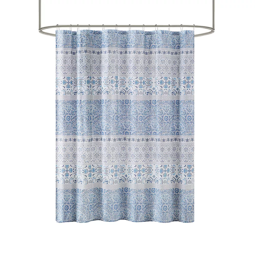 Madison Park Noa Seersucker Printed Shower Curtain