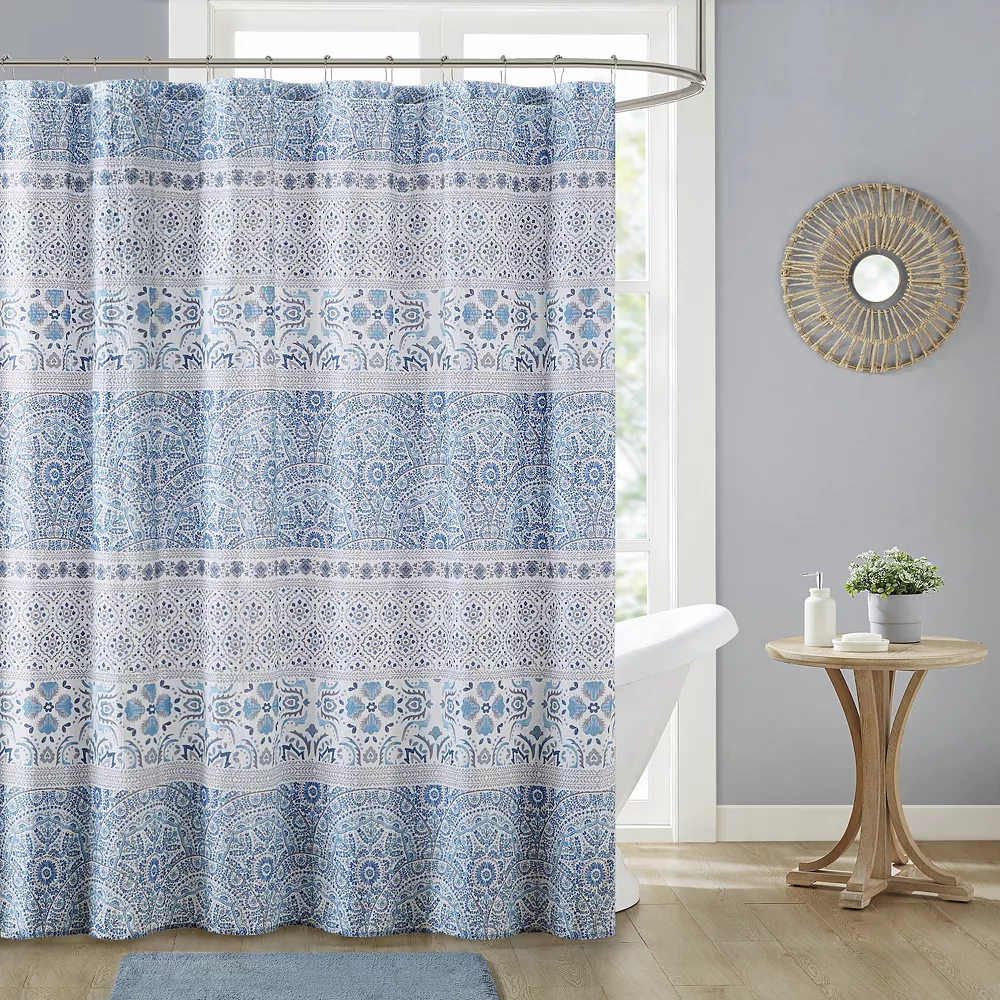 Madison Park Noa Seersucker Printed Shower Curtain - Image 2