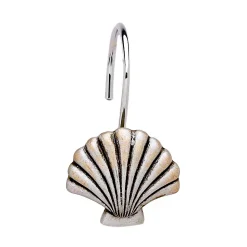 Carnation Home Fashions Seaside Resin Shower Curtain Hooks, Silver
