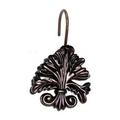 Carnation Home Fashions Fleur Dis Lis Resin Shower Curtain Hooks, Oil Rubbed Bronze