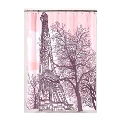 Carnation Home Fashions Tour Eiffel Fabric Shower Curtain