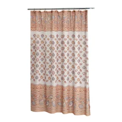Carnation Home Fashions South Beach Fabric Shower Curtain, Ivory