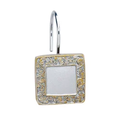 Carnation Home Fashions Lakewood Resin Shower Curtain Hooks, Silver