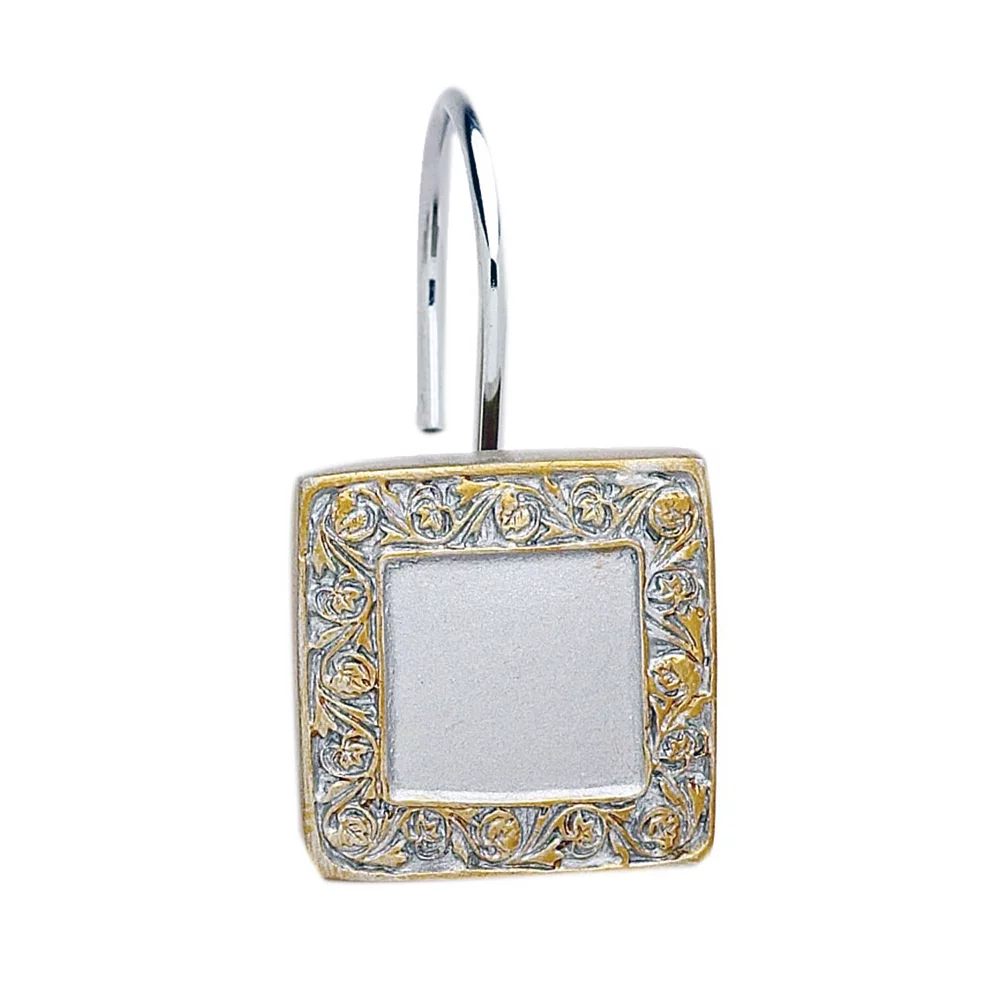 Carnation Home Fashions Lakewood Resin Shower Curtain Hooks, Silver