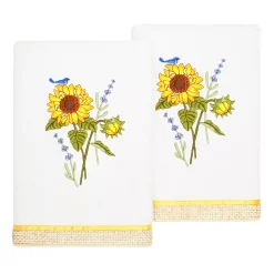 Linum Home Textiles Turkish Cotton Girasol 2-piece Embellished Hand Towel Set