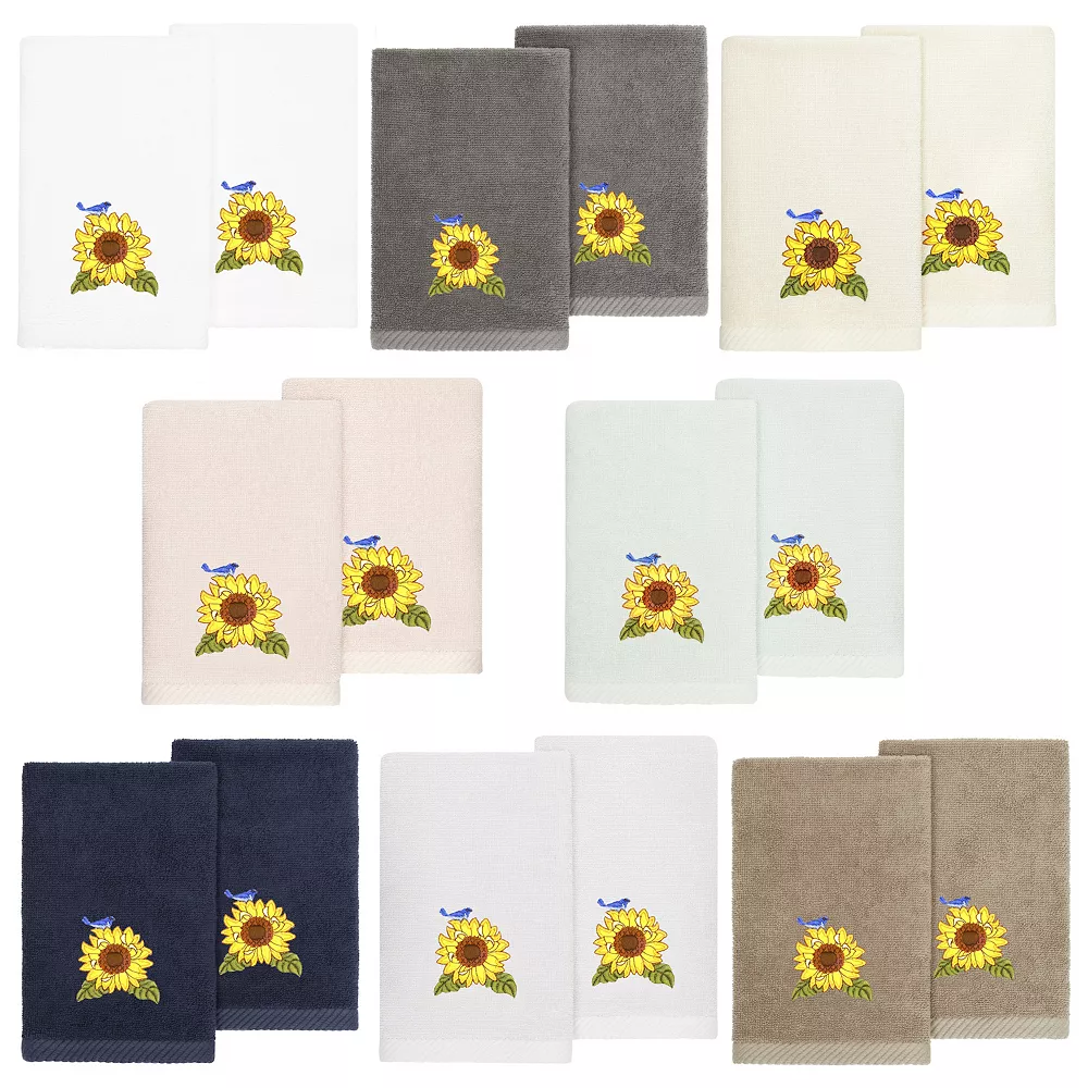 Linum Home Textiles Turkish Cotton Girasol 2-piece Embellished Fingertip Towel Set - Image 5