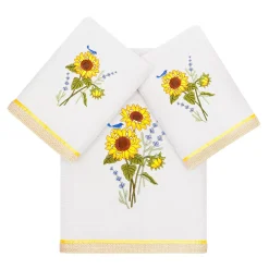 Linum Home Textiles Turkish Cotton Girasol 3-piece Embellished Towel Set