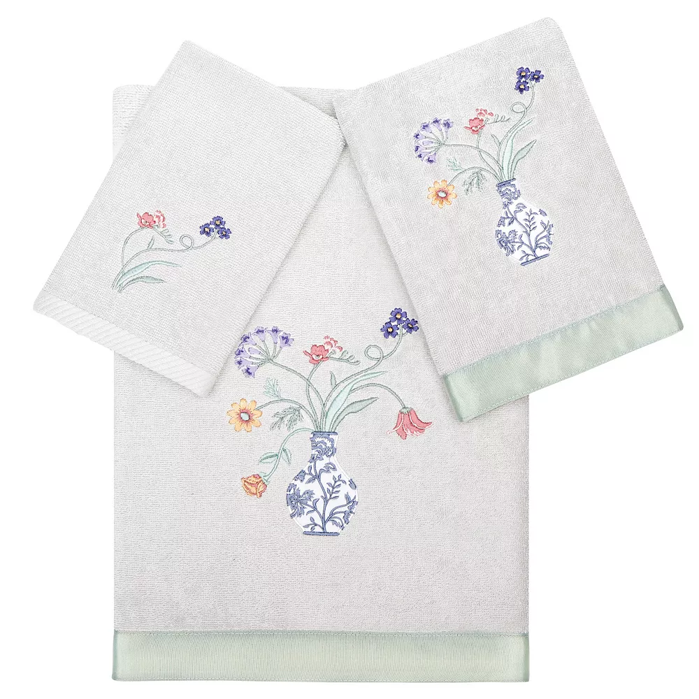 Linum Home Textiles Turkish Cotton Stella 3-piece Embellished Towel Set