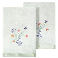 Linum Home Textiles Turkish Cotton Stella 2-piece Embellished Bath Towel Set
