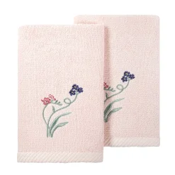 Linum Home Textiles Turkish Cotton Stella 2-piece Embellished Fingertip Towel Set