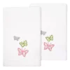 Linum Home Textiles Turkish Cotton Mariposa 2-piece Embellished Fingertip Towel Set