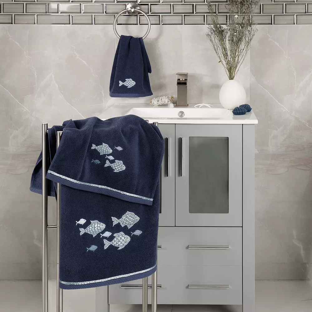 Linum Home Textiles Turkish Cotton Figi 2-piece Embellished Bath Towel Set - Image 2