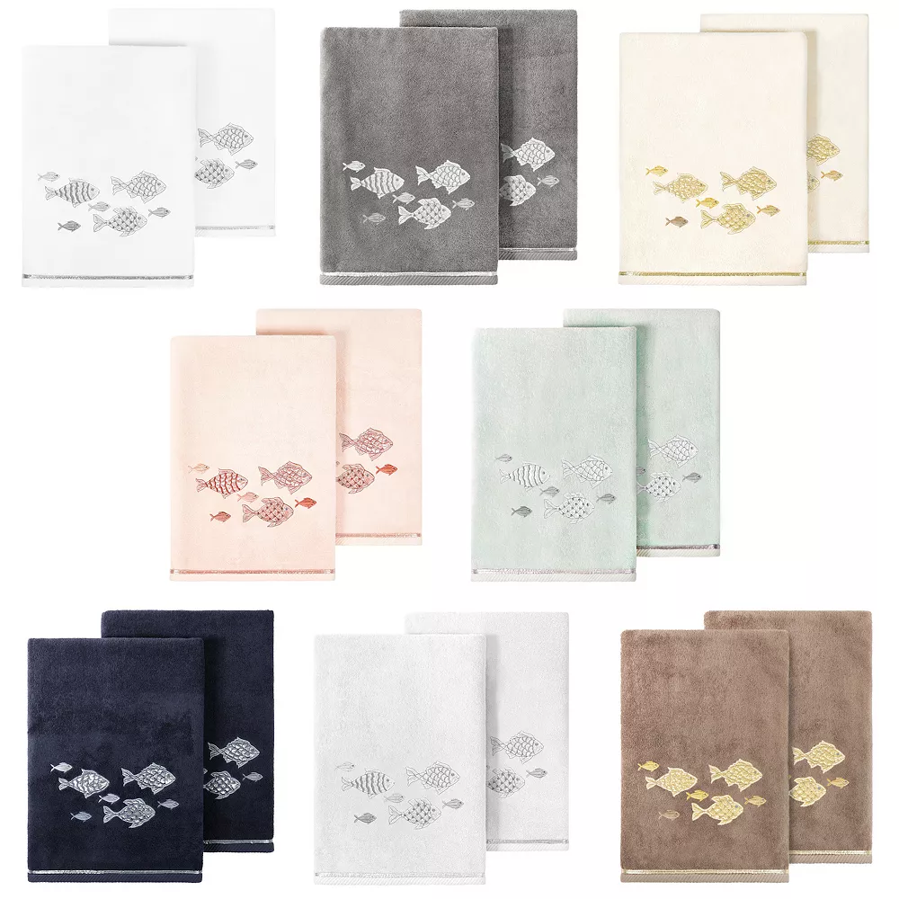 Linum Home Textiles Turkish Cotton Figi 2-piece Embellished Bath Towel Set - Image 4