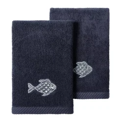Linum Home Textiles Turkish Cotton Figi 2-piece Embellished Fingertip Towel Set