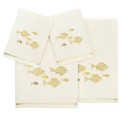 Linum Home Textiles Turkish Cotton Figi 4-piece Embellished Towel Set