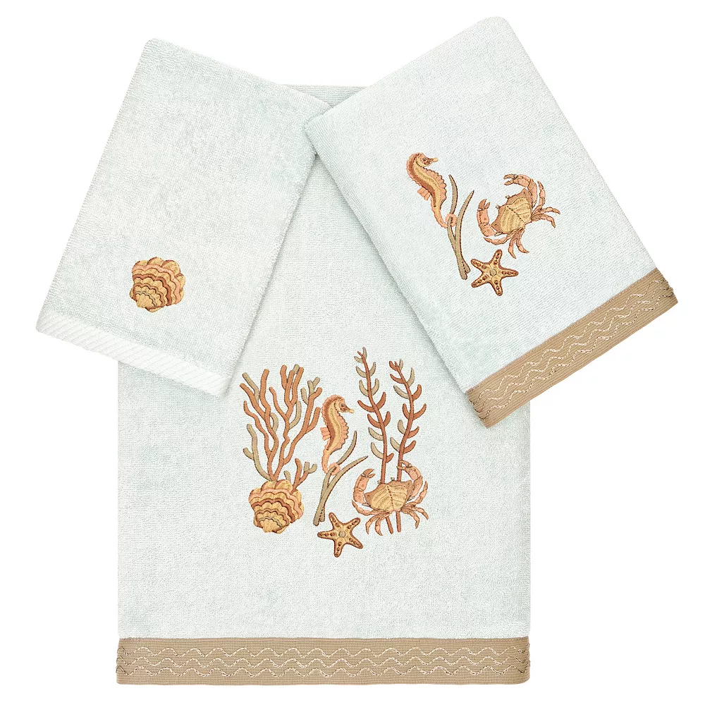 Linum Home Textiles Turkish Cotton Aaron 3-piece Embellished Towel Set