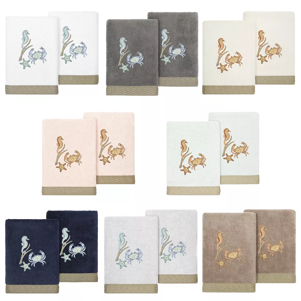 Linum Home Textiles Turkish Cotton Aaron 2-piece Embellished Hand Towel Set - Image 5