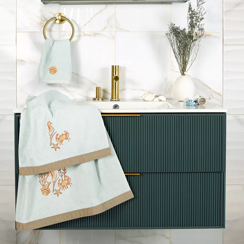 Linum Home Textiles Turkish Cotton Aaron 4-piece Embellished Towel Set - Image 2